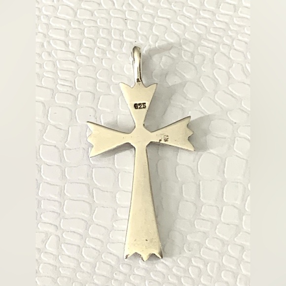 Vintage 925 Sterling Silver Cross Pendant - Picture 2 of 8